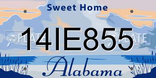 14IE855 Alabama License Plate