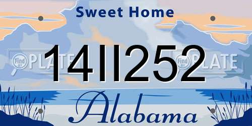 14II252 Alabama License Plate