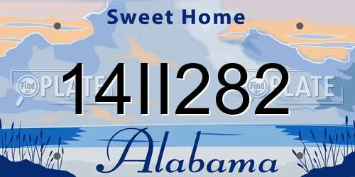 14II282 Alabama License Plate