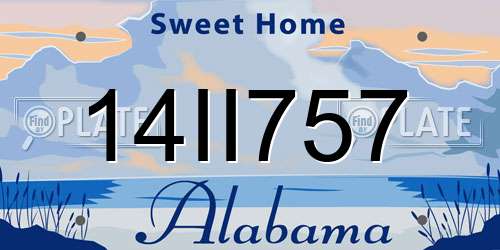 14II757 Alabama License Plate