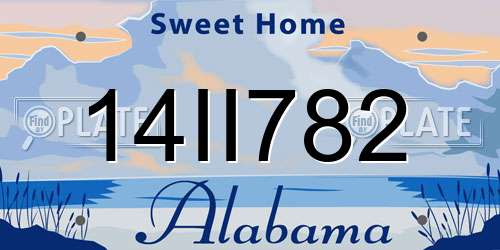 14II782 Alabama License Plate
