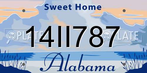 14II787 Alabama License Plate