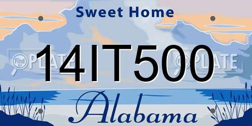 14IT500 Alabama License Plate