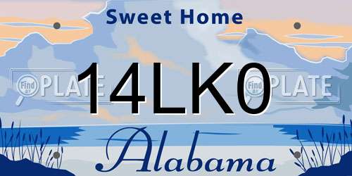 14LK0 Alabama License Plate