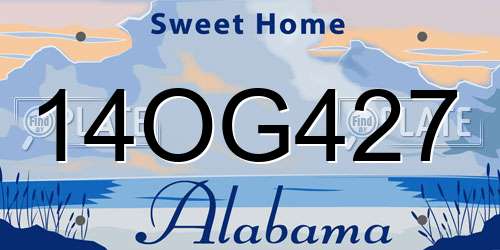 14OG427 Alabama License Plate