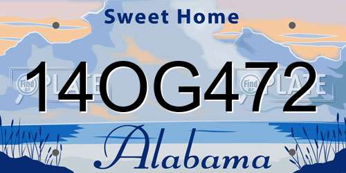 14OG472 Alabama License Plate