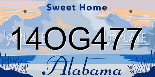 14OG477 Alabama License Plate