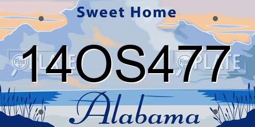 14OS477 Alabama License Plate
