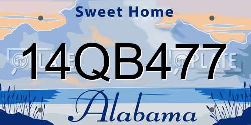 14QB477 Alabama License Plate
