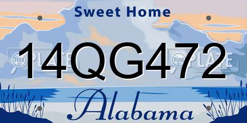 14QG472 Alabama License Plate