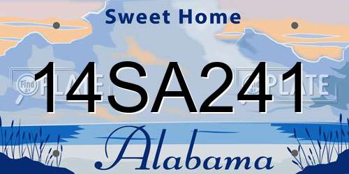 14SA241 Alabama License Plate