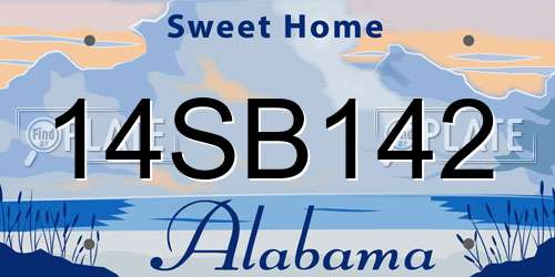 14SB142 Alabama License Plate