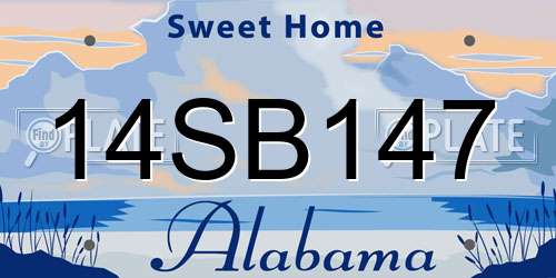 14SB147 Alabama License Plate