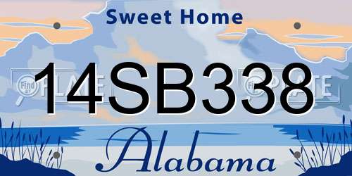 14SB338 Alabama License Plate