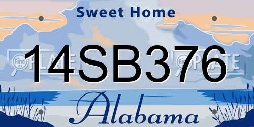 14SB376 Alabama License Plate