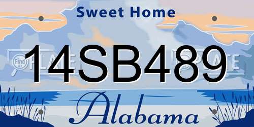 14SB489 Alabama License Plate