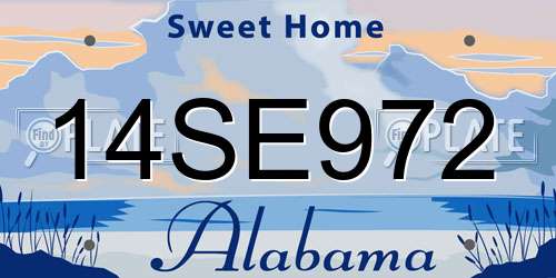 14SE972 Alabama License Plate