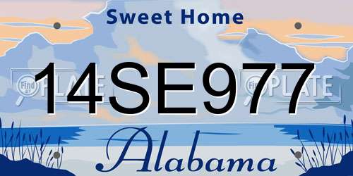 14SE977 Alabama License Plate