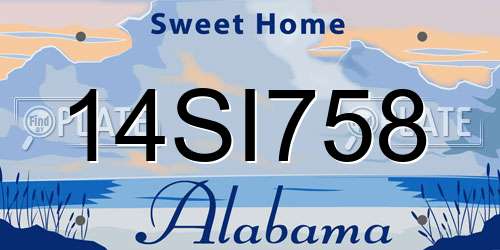 14SI758 Alabama License Plate