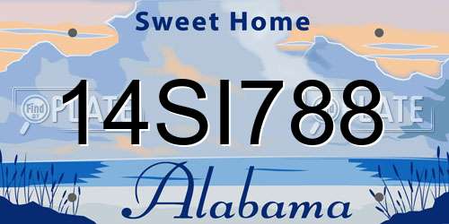 14SI788 Alabama License Plate