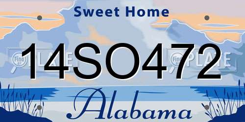 14SO472 Alabama License Plate