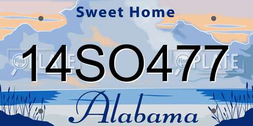 14SO477 Alabama License Plate