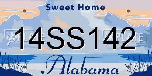 14SS142 Alabama License Plate