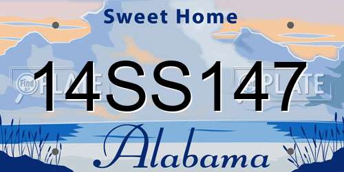 14SS147 Alabama License Plate