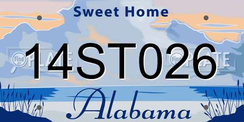 14ST026 Alabama License Plate