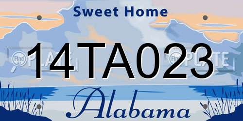 14TA023 Alabama License Plate