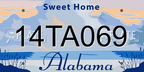 14TA069 Alabama License Plate