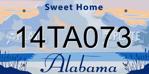 14TA073 Alabama License Plate