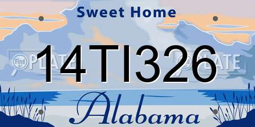 14TI326 Alabama License Plate