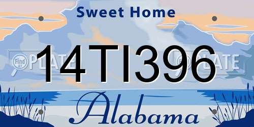 14TI396 Alabama License Plate