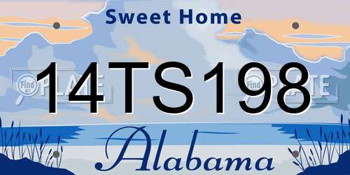 14TS198 Alabama License Plate
