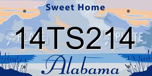 14TS214 Alabama License Plate