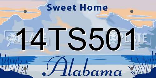 14TS501 Alabama License Plate