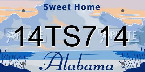 14TS714 Alabama License Plate