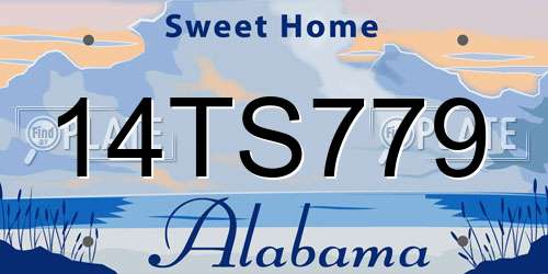 14TS779 Alabama License Plate