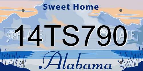14TS790 Alabama License Plate