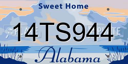14TS944 Alabama License Plate