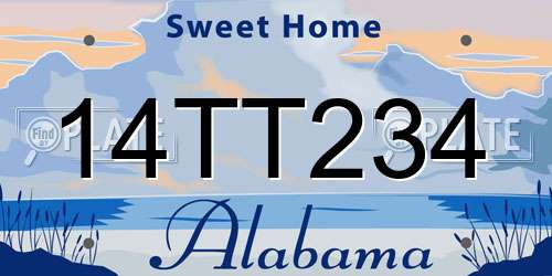14TT234 Alabama License Plate
