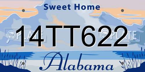 14TT622 Alabama License Plate