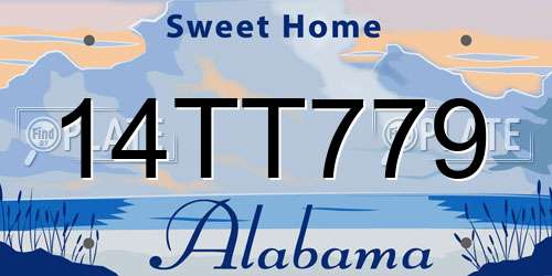 14TT779 Alabama License Plate