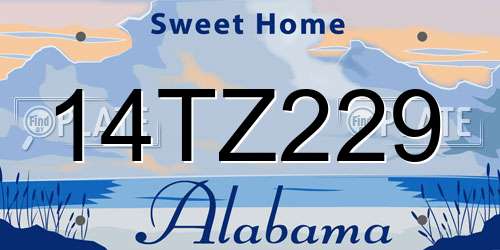 14TZ229 Alabama License Plate