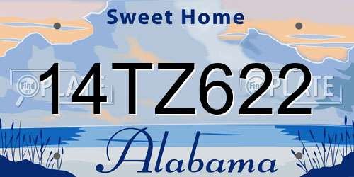 14TZ622 Alabama License Plate