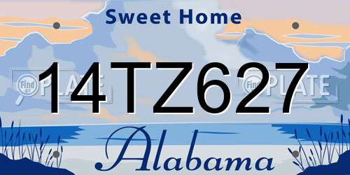 14TZ627 Alabama License Plate