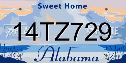 14TZ729 Alabama License Plate