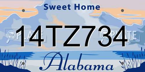 14TZ734 Alabama License Plate