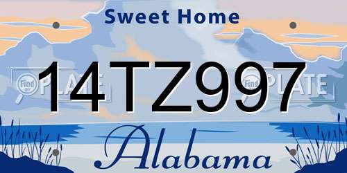 14TZ997 Alabama License Plate